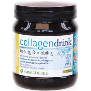 Farmaderbe Collagen Drink Vaniglia 295 g - Integratore per Pelle e Articolazioni con Collagene e Acido Ialuronico