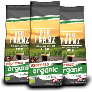 Der-Franz Espresso biologico caffè, chicchi interi, 3 x 500 g