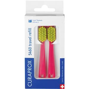 Curaprox CS 5460 - Set di 2 Testine di Ricambio per Spazzolino da Viaggio con Filamenti Cur per Pulizia Efficace
