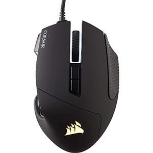 Corsair Scimitar ELITE RGB Mouse Gaming Ottico per MOBA/MMO, Sensore Ottico da 18.000 DPI, 17 Pulsanti Programmabili, Retroilluminazione RGB Dinamica a Quattro Zone, Anatomico, Nero