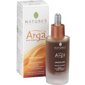 NATURE'S Argà Gocce di Sole - Fluido Autoabbronzante Viso Ultra-Rapido con Olio di Argan e Acido Ialuronico - 30 ml