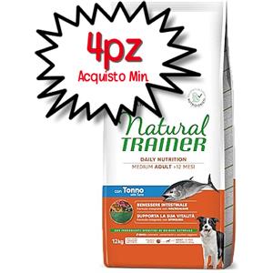Natural Trainer - Alimento Completo per Cani Adulti di Taglia Media con Tonno e Riso - 12 kg