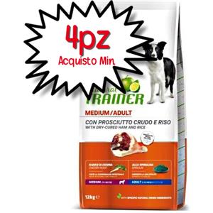 Trainer Natural Crocchette per Cani Adulto Medium con Prosciutto Crudo e Riso - 12 kg