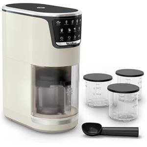 Moulinex Dolci, Gelatiera con 10 Programmi per Gelato, Sorbetto, Yogurt, Cocktail e Tanto Altro, Capacità Fino a 1,4L, con Tecnologia 1-Step Perfector, Pulizia Automatica, Colore Rise, MJ604A