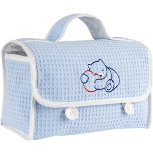 Chicco Beauty Case Natural Sensation Azzurro - Set Cosmetico per Bambini con Maniglia e Prodotti per Bagnetto