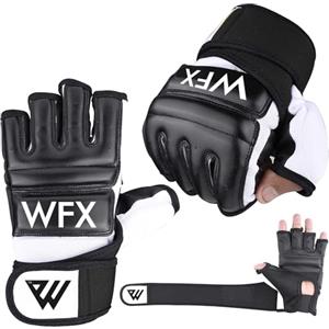 WFX Guantoni da boxe per sacco da boxe, karate, MMA, combattimento, taekwondo, allenamento, arti marziali, combattimento, grappling, muay thai (Nero, XL)