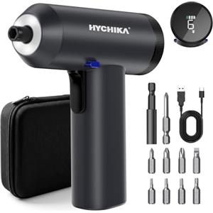 HYCHIKA BETTER TOOLS FOR BETTER LIFE HYCHIKA Avvitatore a Batteria, 6 N·m Cacciavite Elettrico con Display, 7 Impostazioni di Coppia, Batteria da 2200 mAh, Avvitatore con Luce LED Adatto Per Riparazioni Di Mobili e Casa