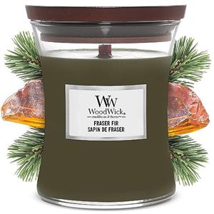 WoodWick Hourglass Candela Profumata Media | Fraser Fir | Con Stoppino Scoppiettante | Fino a 60 Ore