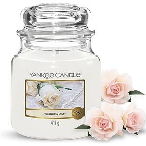 Yankee Candle Candela profumata in giara media | Giorno del matrimonio | Durata Fino a 75 Ore