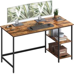 VASAGLE Scrivania per Computer, Scrittoio, 140 x 60 x 76 cm, Moderno, Tavolo da Lavoro, per Ufficio Camera da Letto Soggiorno, Marrone Vintage e Nero Inchiostro LWD55X