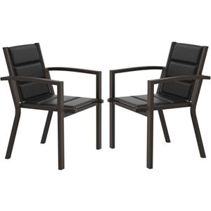 JUMMICO Sedia da Esterno - Struttura in Alluminio Robusta, Cuscino in Texlin Imbottito e Comodo, Impilabile e Riponibile sotto il Tavolo - Portata Max 160kg - Per Giardino, Cortile, Balcone