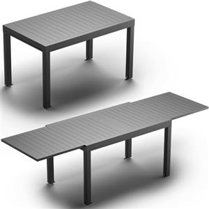 JUMMICO Tavolo da Giardino Estensibile 260x80cm per 6-10 Persone - Alluminio Antiruggine, Imputrescibile e Facile da Pulire - Design Compatto con Prolunga Resistente alle Intemperie