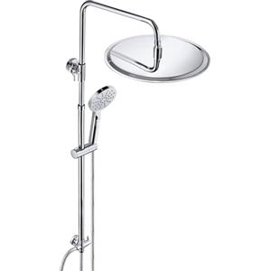 JOHO 304 Colonna Doccia senza Miscelatore in Acciaio Inox 304 Cromato Set Doccia a Pioggia con Soffione e Doccetta a Mano (D30cm tondo)