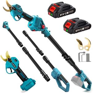 panthem Forbici Elettriche da Potatura a Batteria 45 mm con Asta Telescopica da 2 Metri, Cesoie Elettriche da Potatura, Cesoie a batteria, Forbici da Potatura per Giardinaggio, Alberi da Frutto