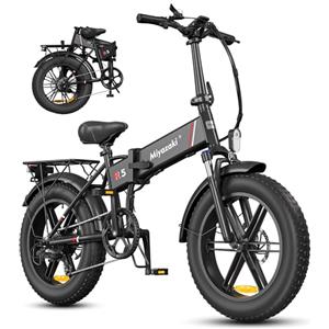 Miyazaki Bicicletta Elettrica Pieghevole per Adulti - Ebike con Motore Brushless - Batteria Rimovibile 48V 14Ah - Bicicletta Elettrica Pieghevole con Pneumatici Fat 20×4.0 - Telaio in Alluminio Aero