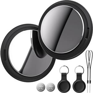 Bnlei Localizzatore Smart Air Tracker Tag Compatibile Apple Dov'è (solo iOS) Batteria di Ricambio Inclusam, Adatto per Chiavi, Portafoglio, Auto, Bici, Cane, Gatto (Nero, Confezione da 2)