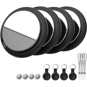 Bnlei Localizzatore Smart Air Tracker Tag Compatibile Apple Dov'è (solo iOS) Batteria di Ricambio Inclusam, Adatto per Chiavi, Portafoglio, Auto, Bici, Cane, Gatto (Nero, Confezione da 4)
