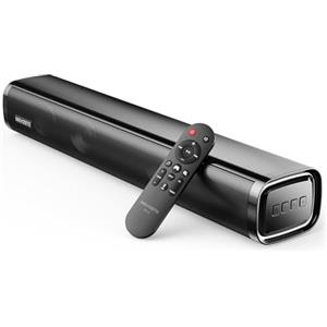 MEVOSTO Mini soundbar a 2.1 canale per dispositivi TV con subwoofer integrato, All in One Small Soundbar, altoparlante TV da 60 W per PC/TV/Projector con scheda audio USB/Optical/AUX/BT5.4