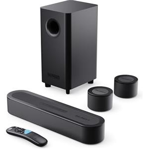 Majority Bowfell Halo Soundbar TV | 230W Casse per TV con HDMI eARC | Dolby Surround Home Theater 5.1 Impianto Audio Cablato con subwoofer e Altoparlanti Satellitari | Soundbar PC Bluetooth 5.3