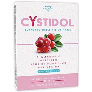 BALANCE NUTRITION CYSTIDOL® - 60 COMPRESSE | D-Mannosio | Integratore Cistite, con Mirtillo Rosso, Probiotici, Semi di Pompelmo | Cranberry per Candida e Infezioni delle Vie Urinarie | 100% Naturale
