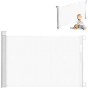 UISEBRT Cancelletto estensibile per scale 0-150cm, Cancelletto per Bambini e Animali Estensibile, cancelletto sicurezza bambini per interni ed esterni, Bianco