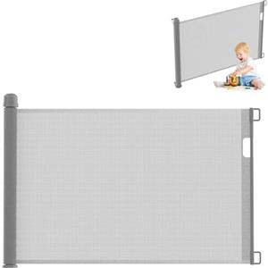 UISEBRT Cancelletto estensibile per scale 0-180cm, Cancelletto per Bambini e Animali Estensibile, cancelletto sicurezza bambini per interni ed esterni, Grigio