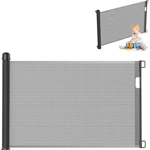 UISEBRT Cancelletto estensibile per scale 0-180cm, Cancelletto per Bambini e Animali Estensibile, cancelletto sicurezza bambini per interni ed esterni, Nero