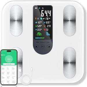 RWSRW Bilancia Pesapersone Digitale, Bilancia Impedenziometrica Professionale Bilancia Pesapersone Smart Bluetooth con Ampio Display con App 22 Indici