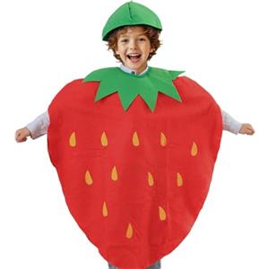 SAIIURV Costume da Fragola Bambini Bambina Fragola Costume da Frutta Bambini Divertente Costume di Carnevale Cosplay Halloween (Rosso)