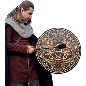 BAOGAO Tamburo sciamanico | Tamburo celtico sacro | Tamburello celtico sacro strumenti pirata sciamano leggero Tamburello regolabile Membrana vegetariana Baogao