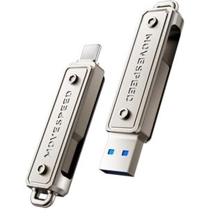 MOVE SPEED Chiavetta USB da 128 GB - Dual Drive Type C + USB 3.2 Stick con 400 MB/s, SSD esterno ad alta velocità compatibile con Thunderbolt 4 per iPhone16 Serie, Android Phone, MacBook/Pro/Air e