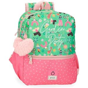 Enso Garden Party - Zaino scuola materna, in poliestere, spalline larghe e regolabili, doppio scomparto, Multicolore, 25x32x12 cms, Zaino 32