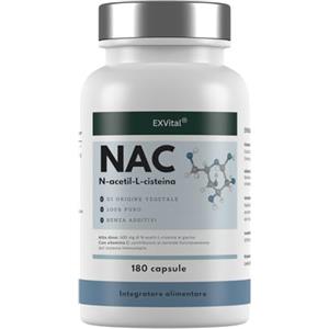 EXVital® NAC capsule, 600 mg per capsula, 180 capsule vegane con N-acetilcisteina, N-acetil-L-cisteina ad alto dosaggio, testato in laboratorio, senza additivi