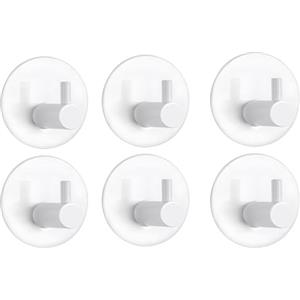 LYLIN Ganci Adesivi, Ganci Portasciugamani in Acciaio Inox Gancio Appendiabiti da Parete per Cucina e Bagno (Bianco 6Pcs)