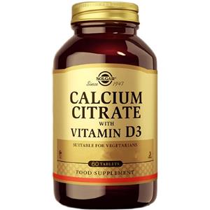 Solgar Cal-D-Citrato - Integratore di Calcio Citrato e Vitamina D3 per Ossa Sane - 60 Tavolette