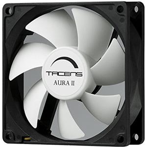 Tacens 3AURAII9 Ventola per computer, 9 cm, 12 dB, 1500 RPM, tecnologia Fluxus II, sistema antipolvere, lame aerodinamiche, durata fino a 60.000h, colore nero