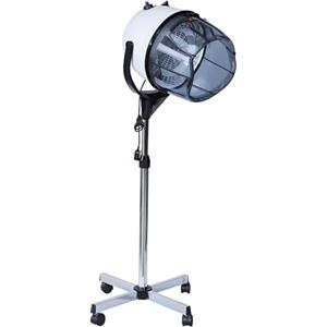HOMCOM Casco Asciugacapelli 1180W ad Altezza Regolabile, Casco per Capelli con Timer 60 Minuti e Ruote Girevoli, in PP, PC e Acciaio, 65x65x115-165 cm, Bianco