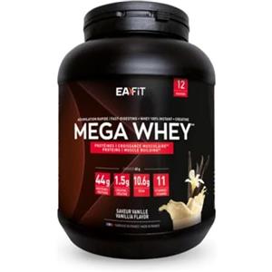 EAFIT - MEGA WHEY PROTEIN VANIGLIA - CREATINA - BCAA - Crescita Muscolare, Proteine del Siero di Latte, Assorbimento Rapido, 100% Siero di Latte Istantaneo - 750 g