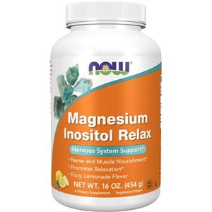 NOW Foods Magnesio Inositolo Relax Polvere - Supporto Nervoso e Muscolare, 454g, Sapore Limonata