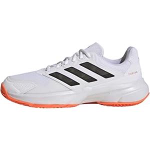 adidas Uomo CourtJam Control 3 Clay Tennis Shoes, Ftwr White/Core Black/Lucid Orange, 44 EU