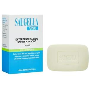 Saugella Viso Detergente Solido pH Acido Sapone allo Zolfo Pelle Impura 100 g - SAUGELLA - 908960558