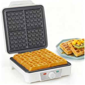 VINATO Waffle Maker, Macchina Waffle per 4 Waffel, 1200W Calore Rapido e Stabile, Piastra Waffle con Rivestimento Antiaderente Delle Piastre Riscaldanti, Regolazione Continua Della Temperatura, Bianco