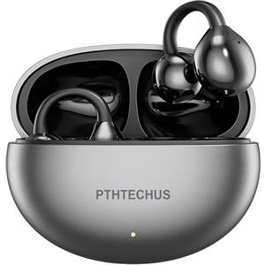 PTHTECHUS Cuffie Wireless, Sportivi Clip Aperta Cuffie Conduzione Ossea, Diaframmi 12mm ENC, Chiamate Cristalline, Auricolari Bluetooth 5.4 Compatibile iOS/Android, 30 ore di Riproduzione, Nero-b