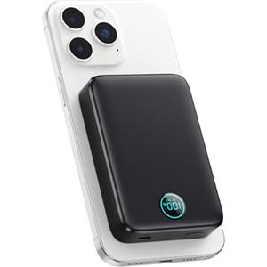 HETP Magnetico Power Bank 10800mAh per MagSafe, 2-in-1 Wireless Caricatore Portatile Powerbank 25W PD Ricarica Rapida USB-C Batteria Esterna con Display LED per iPhone 16/15/14/13/12 (Nero, 10800mAh)