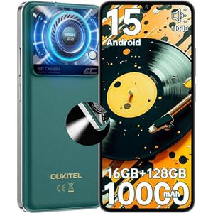 OUKITEL C60 Smartphone Android 15-10000mAh Telefono Cellulare 16GB+128GB(TF 1TB) Cellulari e Smartphone 4G, 6.88" HD+ 90Hz,AL 110 dB/Torcia 120 Lumen/13MP+8MP/Sblocco biometrico/Face ID/Dual SIM/OTG