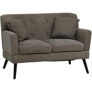 Totò Piccinni Divano KETTY in Tessuto divanetto imbottito con braccioli e piedi in legno (Tessuto Tortora, 2 Posti)