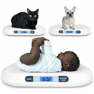 Smart Weigh Bilancia digitale per bambini con grande schermo LCD retroilluminato, 3 modalità di pesatura, funzione tara, 20 kg / 44 lb