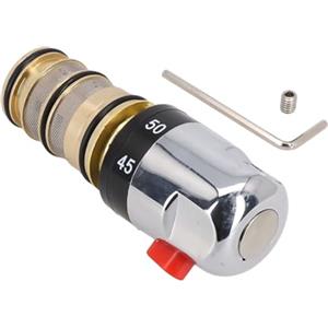 Hosrivae Cartuccia termostatica in ottone per miscelatore doccia di ricambio per vasca da bagno solido con 38 ° C per costruzione, valvola cromata in ottone per una maggiore sicurezza dell'acqua costante