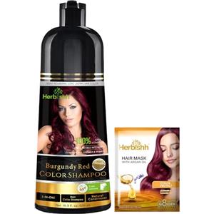Herbishh Shampoo per capelli grigi - Shampoo naturale per tinture per capelli - Colora i capelli in pochi minuti - Colore di lunga durata - 500 ml - Colore dei capelli 3 in 1 - Senza ammoniaca
