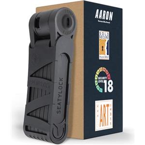 AARON Premium - Lucchetto pieghevole sicuro livello 18, serratura brevettata ad alta sicurezza con supporto, chiusura leggera per bicicletta elettrica, bici da strada, moto, MTB